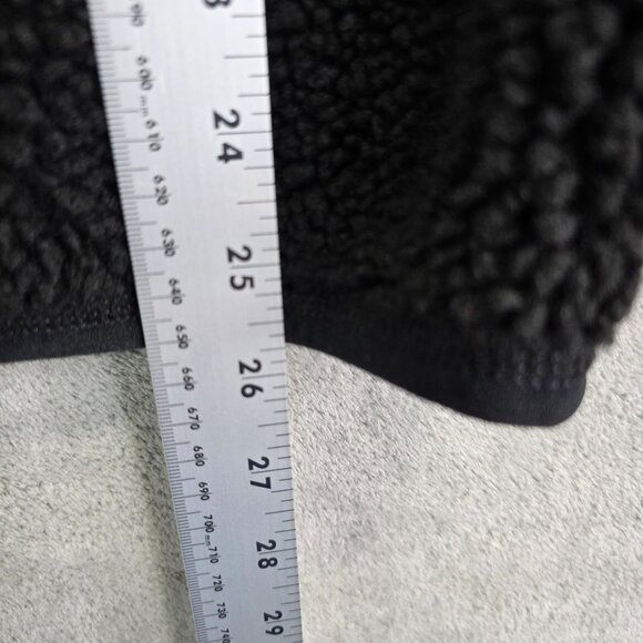 Mens J.Crew Black Sherpa Fleece & Nylon Vest Zippered Pockets Mock Neck XXL - Picture 7 of 8